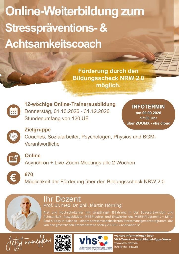 Online Weiterbilung Stresspr&auml;ventions- und Achtsamkeitscoach